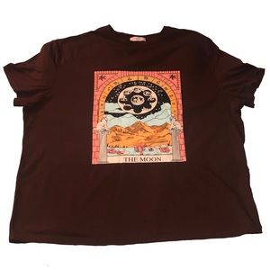 brown moon astrology graphic t-shirt